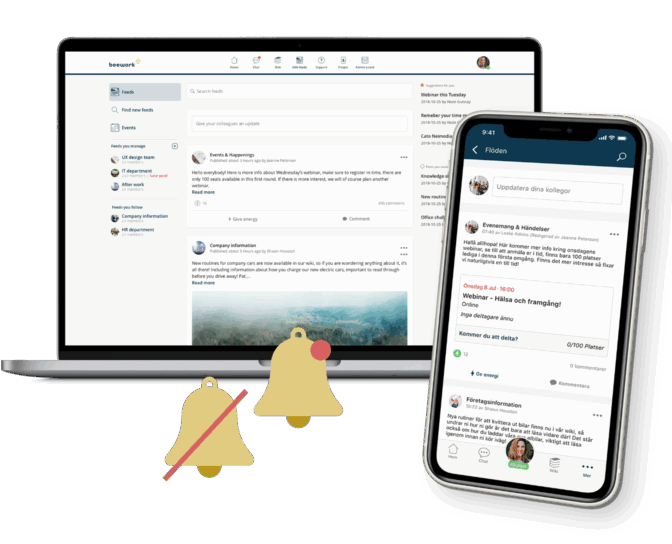 Sociala flöden med notiser