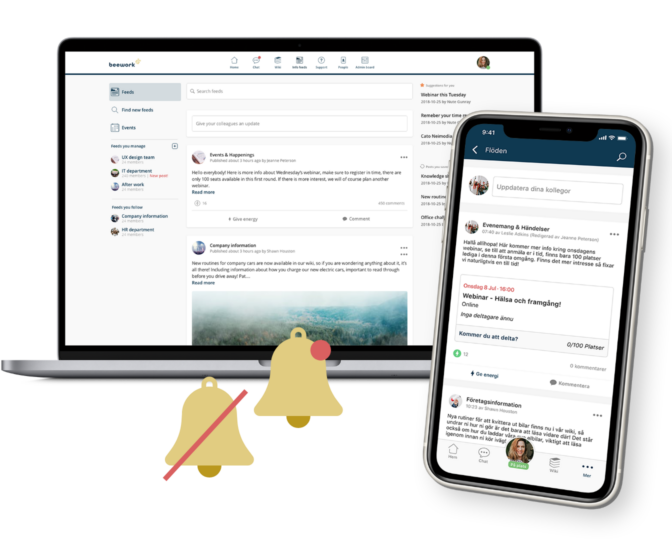 Sociala flöden med notiser